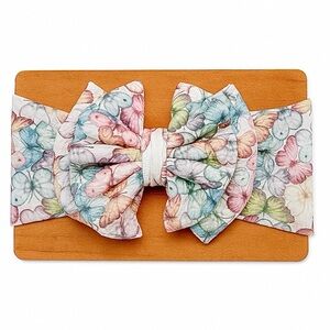 Knot-Free Colorful Butterfly Print Bow Headband